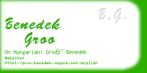 benedek groo business card